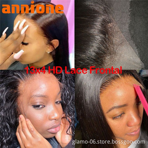Thin 13X4 13X6 HD Lace Frontal,Deep Wave Human Hair Bundles With Frontals,Transparent Ear To Ear HD Swiss Lace Frontal Closure